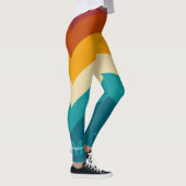 Rainbow Monogram Individuelle Name Retro Sunset St Leggings (Rechts)