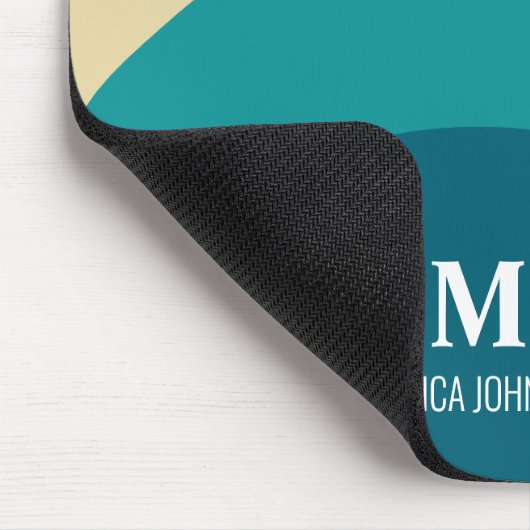 Rainbow Monogram Individuelle Name Retro Sunset St Mousepad (Ecke)