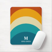 Rainbow Monogram Individuelle Name Retro Sunset St Mousepad (Mit Mouse)