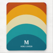 Rainbow Monogram Individuelle Name Retro Sunset St Mousepad (Vorne)