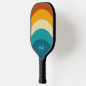 Rainbow Monogram Individuelle Name Retro Sunset St Pickleball Schläger (Links)