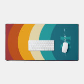 Rainbow Monogram Individuelle Name Retro Sunset St Schreibtischunterlage (Tastatur & Maus)