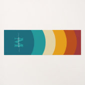 Rainbow Monogram Individuelle Name Retro Sunset St Yogamatte (Rückseite (Horizontal))