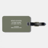 Rainbow Monogram Individuelle Name Vintag Strip Gepäckanhänger (Rückseite horizontal)