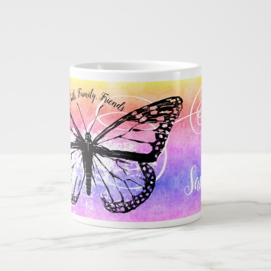 Rainbow Monogram Jumbo-Tasse (Vorderseite)