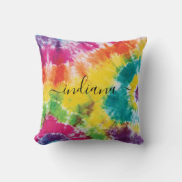 Rainbow Monogram Name Colorful Script-Gefärbte Kra Kissen