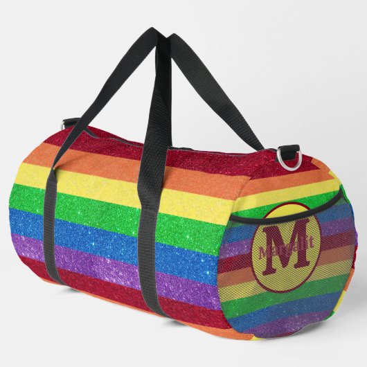 Rainbow Monogram Strip Large Duffel Bag Duffle Bag (Rechte Ecke)