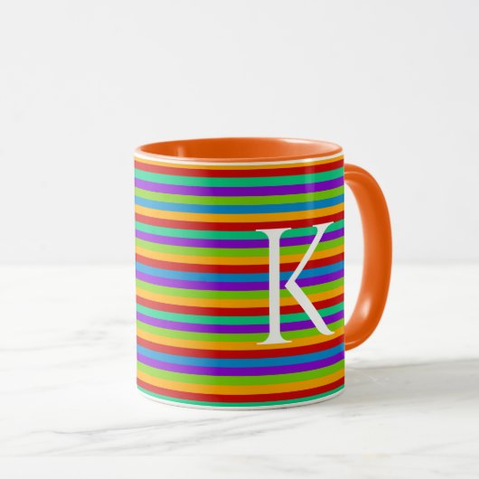 Rainbow Monogram Tasse (VorderseiteRechts)