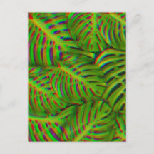 Rainbow Monstera Blätter Postkarte