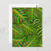 Rainbow Monstera Blätter Postkarte (Vorne/Hinten)