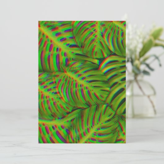 Rainbow Monstera Blätter Postkarte (Stehend Vorderseite)