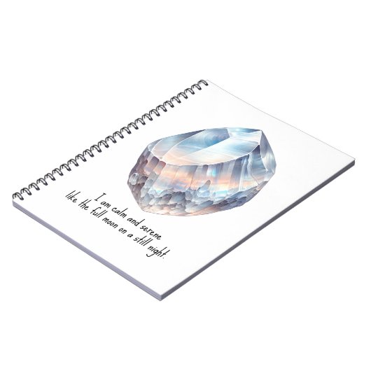 Rainbow Moonstone Moon Energy Kristallzauber Notizblock (Linke Seite)