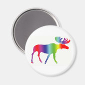 Rainbow Moose Magnet (Vorderseite/Rückseite)