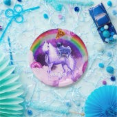 Rainbow-Mops im Weltraum auf einem Einhorn Pappteller (Party)