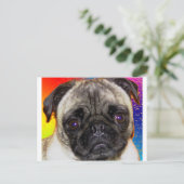 Rainbow Mops Postkarte (Stehend Vorderseite)
