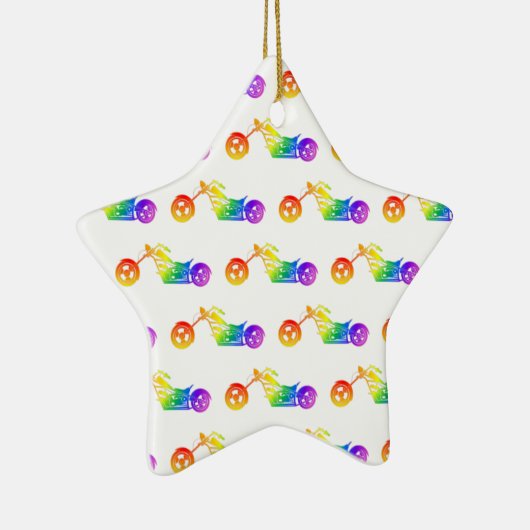 Rainbow Mortocycle Keramik Ornament (Rechts)