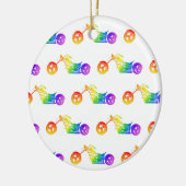 Rainbow Mortocycle Keramik Ornament (Links)