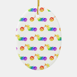 Rainbow Mortocycle Keramikornament