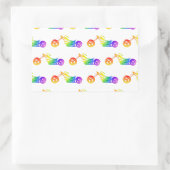 Rainbow Mortocycle Rechteckiger Aufkleber (Tasche)