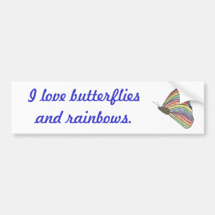Rainbow Mosaic Butterfly I Liebe Schmetterlinge Autoaufkleber