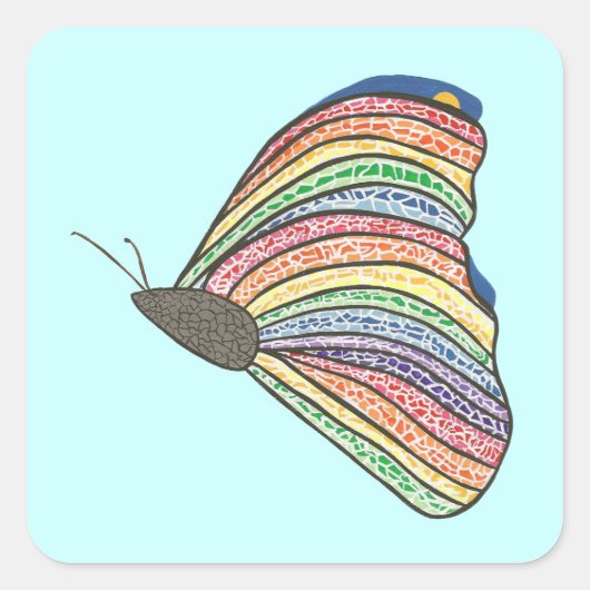 Rainbow Mosaic Butterfly Stickers (Vorderseite)