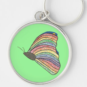 Rainbow Mosaic Butterfly Wählen Sie Hintergrundfar Schlüsselanhänger