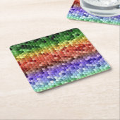 Rainbow Mosaic Pattern Rechteckiger Pappuntersetzer (angewinkelt)