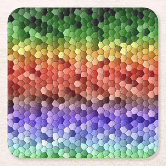Rainbow Mosaic Pattern Rechteckiger Pappuntersetzer (Vorderseite)