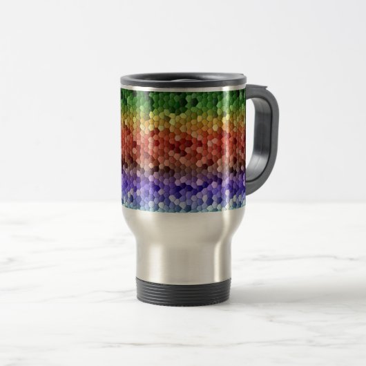 Rainbow Mosaic Pattern Reisebecher (VorderseiteRechts)