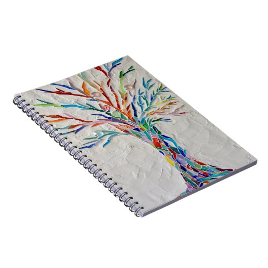 Rainbow Mosaic Tree Notizblock (Rechte Seite)
