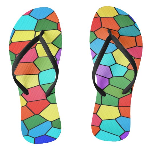 Rainbow Mosaics Flip Flops Badesandalen (Fußbett)