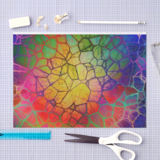 Rainbow Mosaik gestanzter Glass Look Seidenpapier (Handwerk)