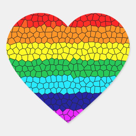 Rainbow Mosaik Herz-Aufkleber (Vorderseite)