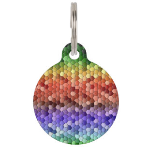 Rainbow Mosaik Muster Haustiermarke