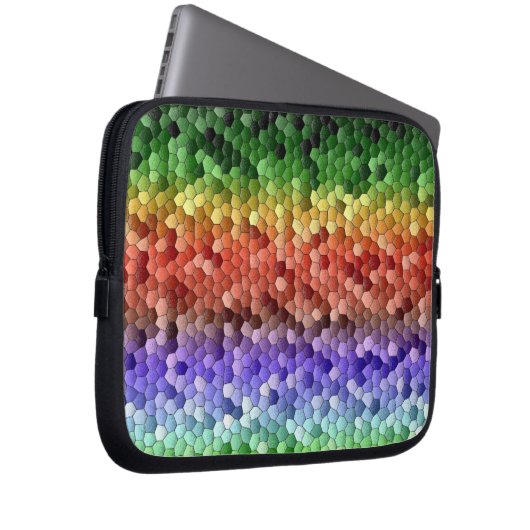 Rainbow Mosaik Muster Laptopschutzhülle (Vorne Rechts)