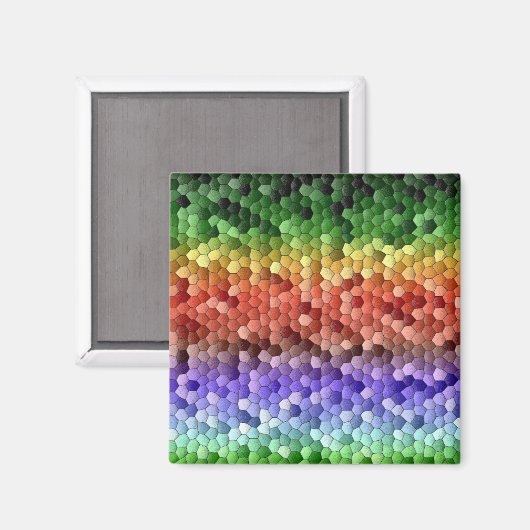 Rainbow Mosaik Muster Magnet (Vorderseite/Rückseite)