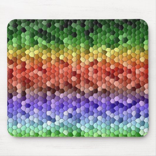 Rainbow Mosaik Muster Mousepad (Vorne)