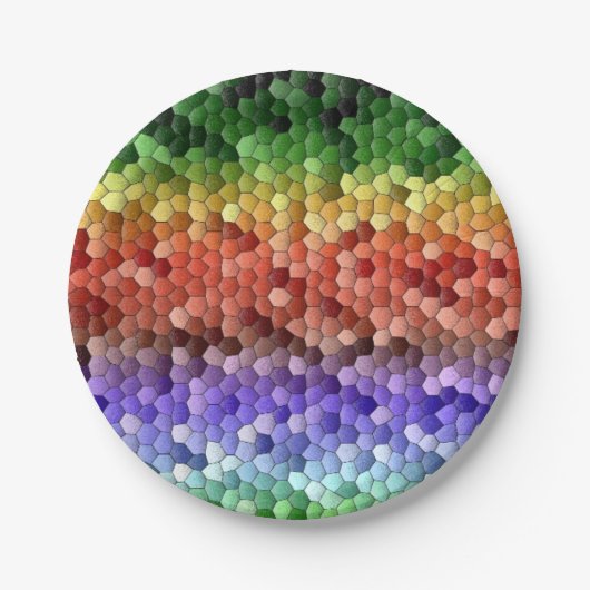Rainbow Mosaik Muster Pappteller (Vorderseite)