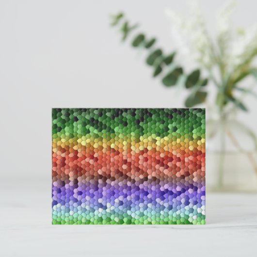 Rainbow Mosaik Postkarte (Stehend Vorderseite)