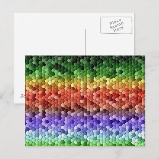 Rainbow Mosaik Postkarte (Vorne/Hinten)