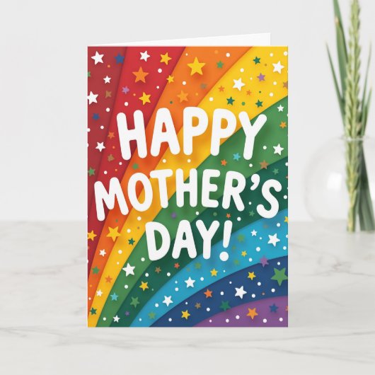 Rainbow Mothers Day Wish Card Karte (Vorderseite)