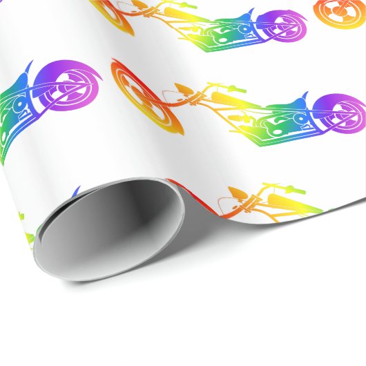 Rainbow Motorrad Geschenkpapier (Rolleneckpunkt)