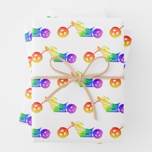 Rainbow Motorrad Geschenkpapier Set (Beispiel)