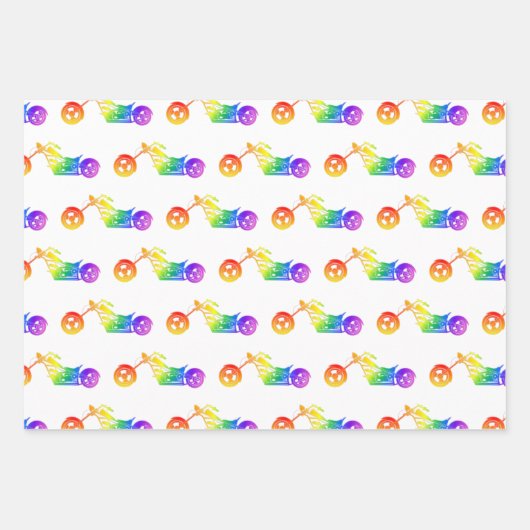 Rainbow Motorrad Geschenkpapier Set (Vorderseite)