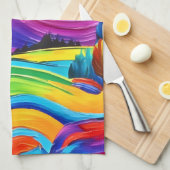 Rainbow Mountain Geschirrtuch (Viertel Falte)