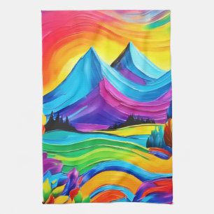 Rainbow Mountain Geschirrtuch