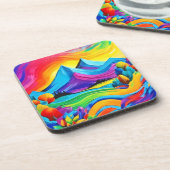 Rainbow Mountain Getränkeuntersetzer (Linke Seite)