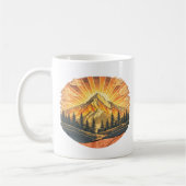 Rainbow Mountain Peak | Retro Mountains Sunrise  Kaffeetasse (Links)