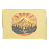 Rainbow Mountain Peak | Retro Mountains Sunrise Kissenbezug (Vorderseite-Links)
