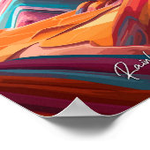 Rainbow Mountain Peru Vintage Reise Illustration Poster (Ecke)
